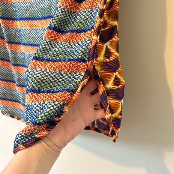 Aldo Martins Anthro Mix Media Bohemian Colorfully Blouse Top Mix Print Medium - Picture 6 of 9